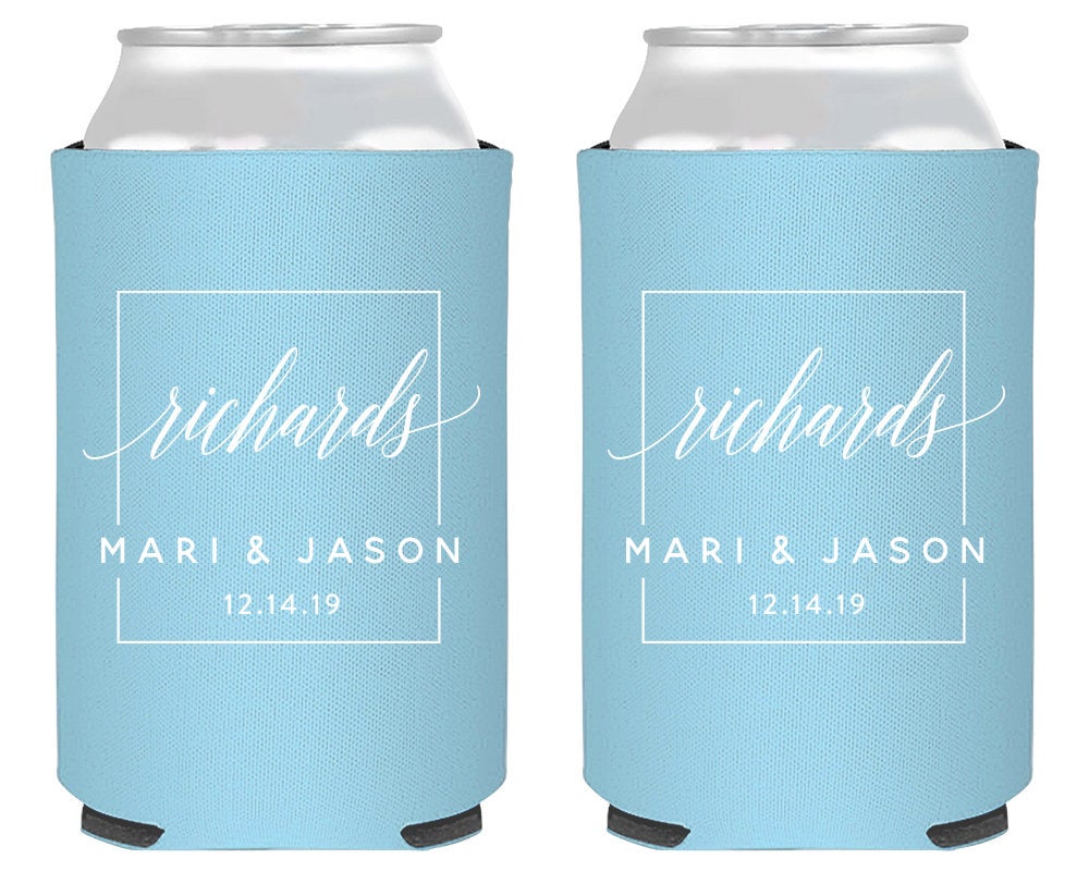 Square Wedding Favor Design Can Coolers #1971