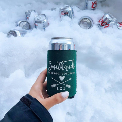 Ski Trip Destination Wedding Can Coolers #1651