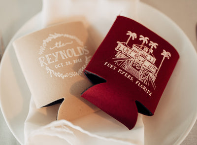 Country Barn Wedding Can Coolers #1766