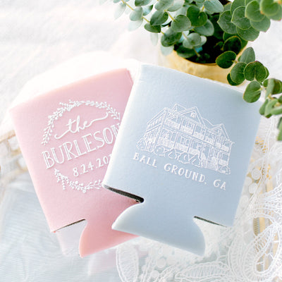 Country Barn Wedding Can Coolers #1766