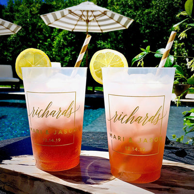 Custom Last Name 20oz Frosted Cups