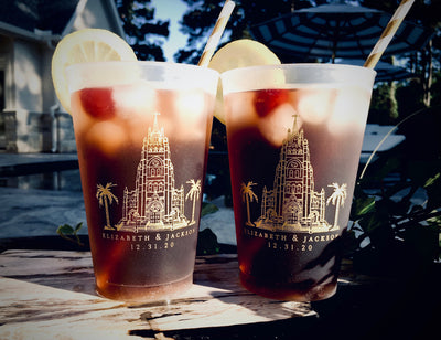 Personalized Wedding Venue Frosted Cups