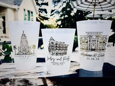 Personalized Wedding Venue Frosted Cups