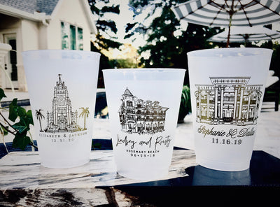 Custom Venue Drawing Frosted Cups
