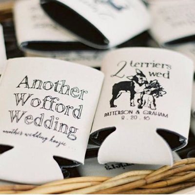 Custom Dog Lover Wedding Koozie