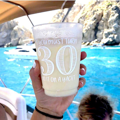 Nautical 30th Birthday Frosted Cups