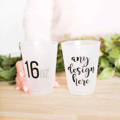 Custom Last Name Monogram Wedding Frosted Cups #1970