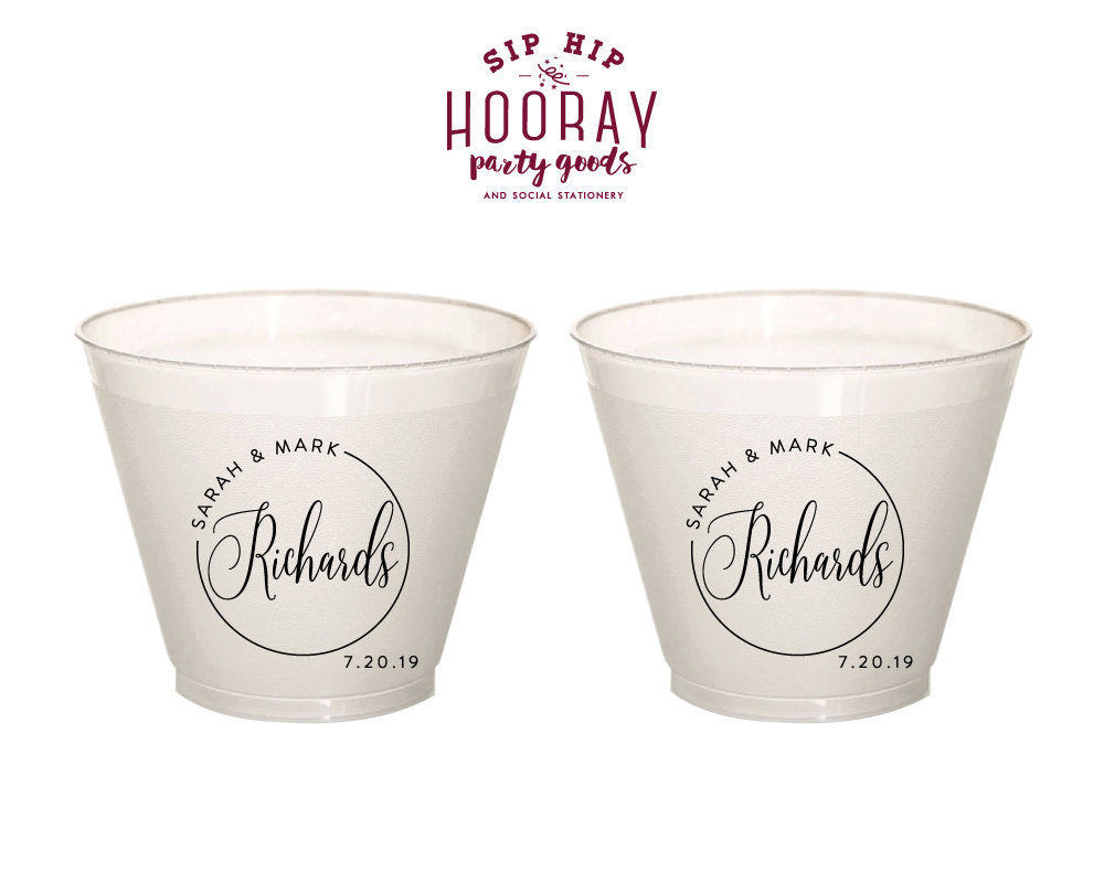 Simple Circle Wedding 9oz Frosted Cups #1970