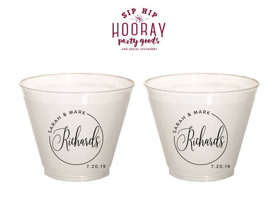 Simple Circle Wedding 9oz Frosted Cups #1970
