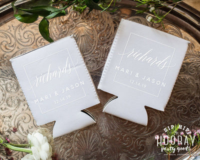 Neoprene Personalized Wedding Favors Can Coolers #1971