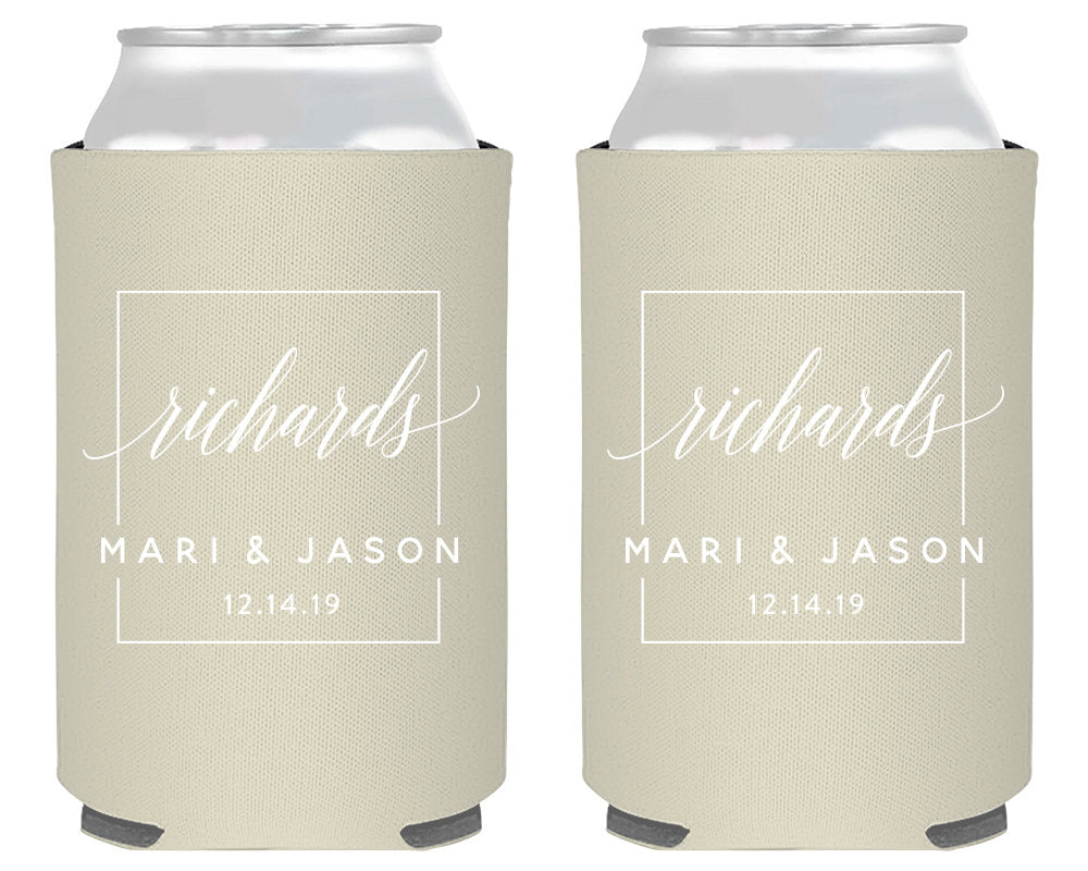 Square Wedding Favor Design Can Coolers #1971
