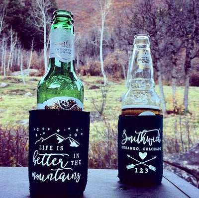 Ski Trip Destination Wedding Can Coolers #1651