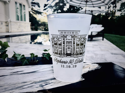 Venue Drawing 14oz Frosted Cups