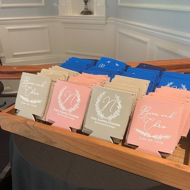 Rustic Wedding Neoprene Can Coolers #1962
