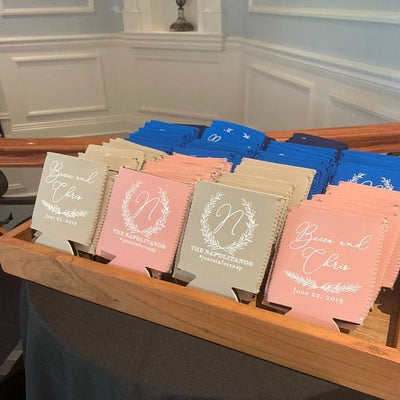 Rustic Wedding Neoprene Can Coolers #1962