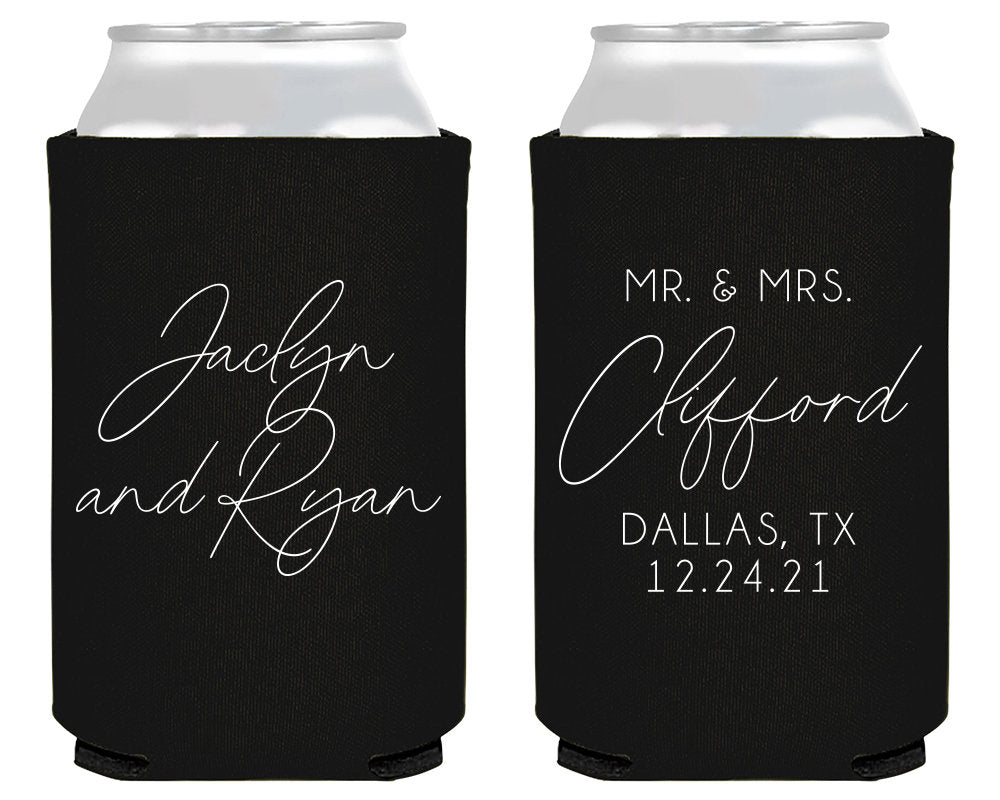 Mr and Mrs Last Name Can Coolers #1981