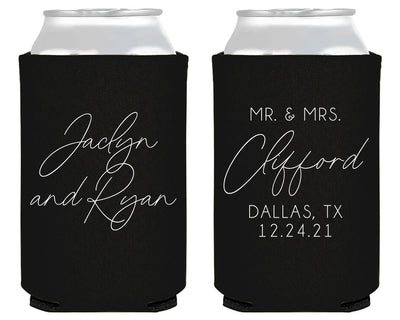 Mr and Mrs Last Name Can Coolers #1981