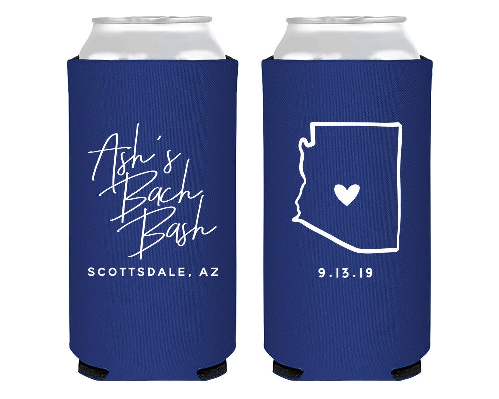 Bachelorette Bash State Party Foam Slim Can Coolers  #2003
