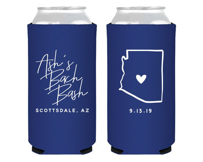 Bachelorette Bash State Party Foam Slim Can Coolers  #2003