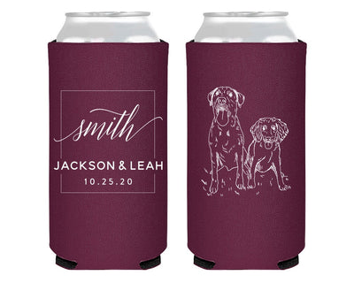Hand-Drawn Pet Sketch Foam Slim Can Coolers  #2014