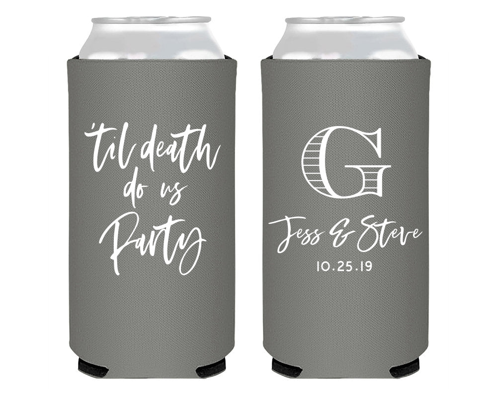 Til Death Do Us Party Foam Slim Can Coolers #2017