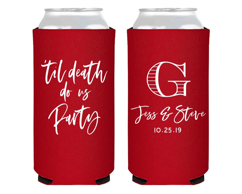 Til Death Do Us Party Foam Slim Can Coolers #2017