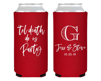 Til Death Do Us Party Foam Slim Can Coolers #2017
