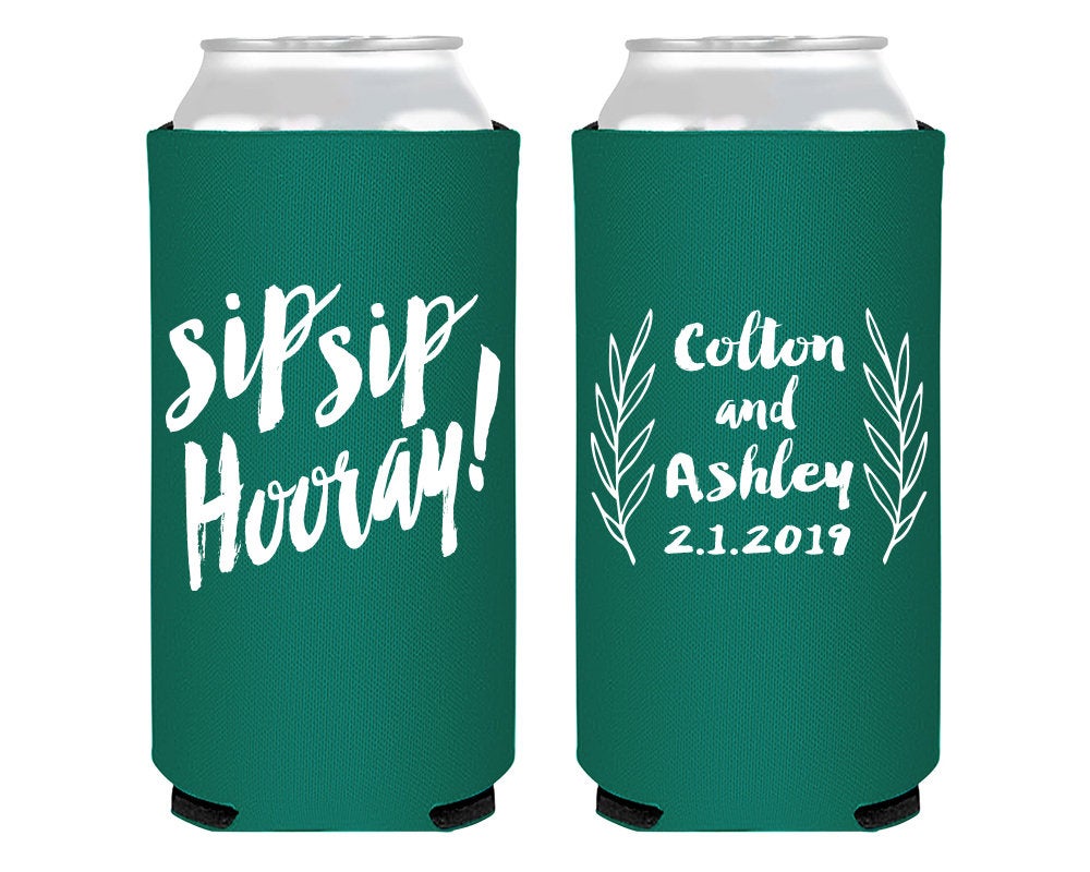 Sip Sip Hooray Custom Foam Slim Can Coolers #1095