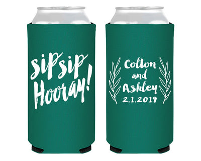 Sip Sip Hooray Custom Foam Slim Can Coolers #1095