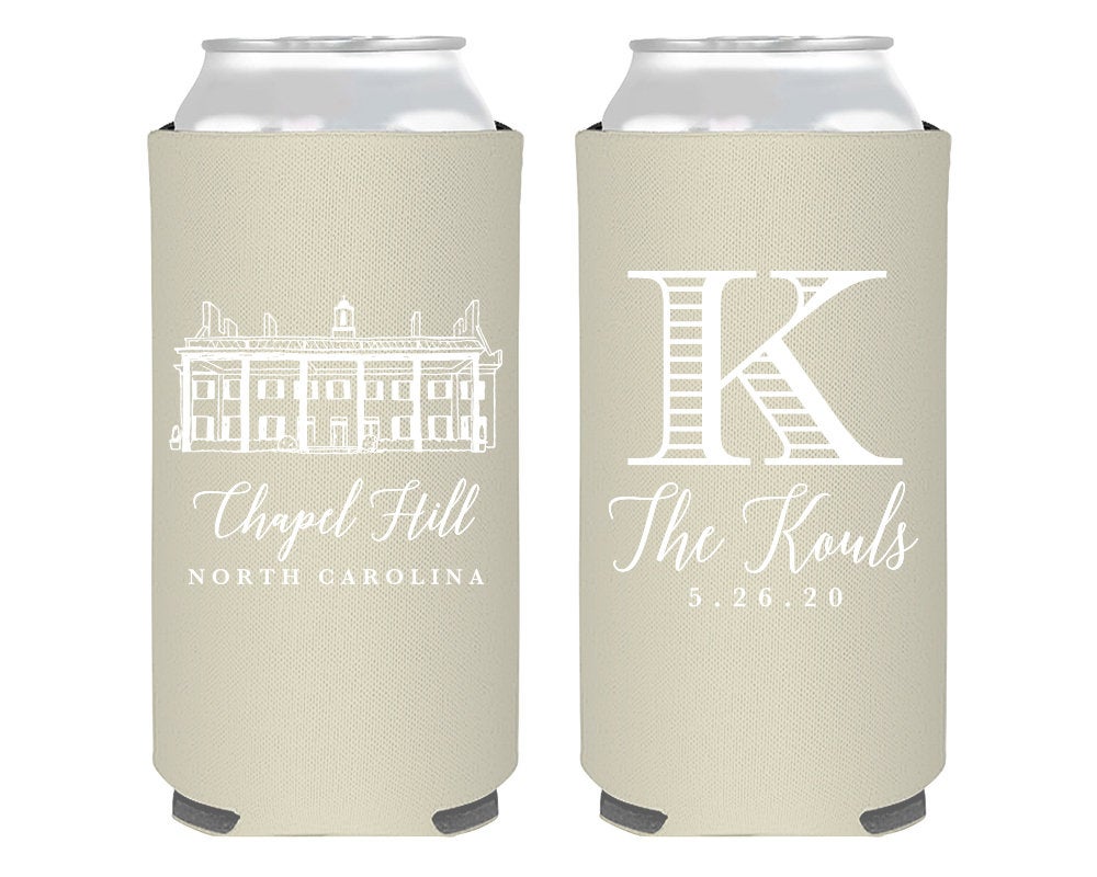 Hand-Drawn Venue Sketch Foam Slim Can Coolers #1910