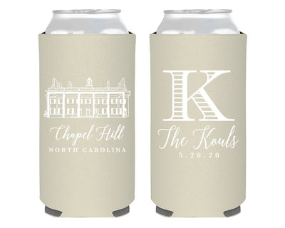 Hand-Drawn Venue Sketch Foam Slim Can Coolers #1910
