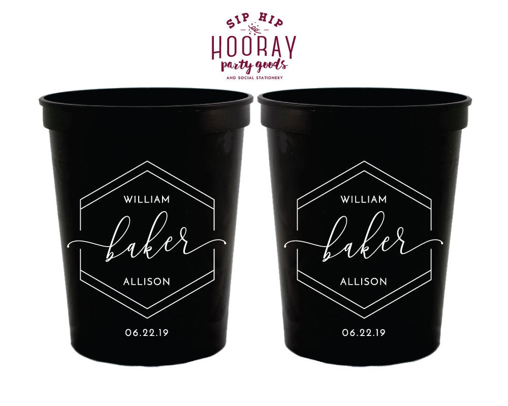 Personalized Geometric Modern Wedding Stadium Cup Design #2022