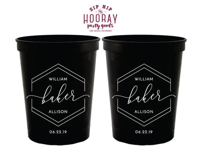 Personalized Geometric Modern Wedding Stadium Cup Design #2022