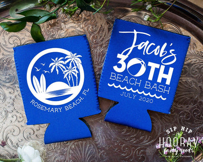 Beach Bash Birthday Neoprene Can Coolers #2024
