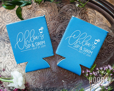Pool Party Personalized Neoprene Can Coolers #2032