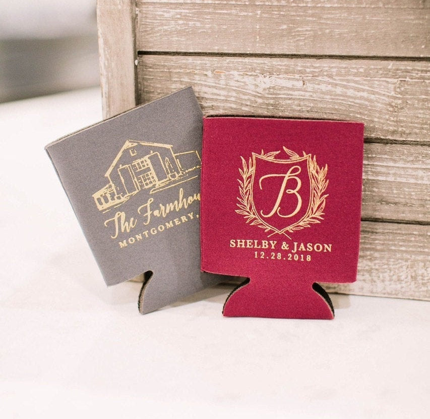 Wedding Venue Illustration Can Coolers