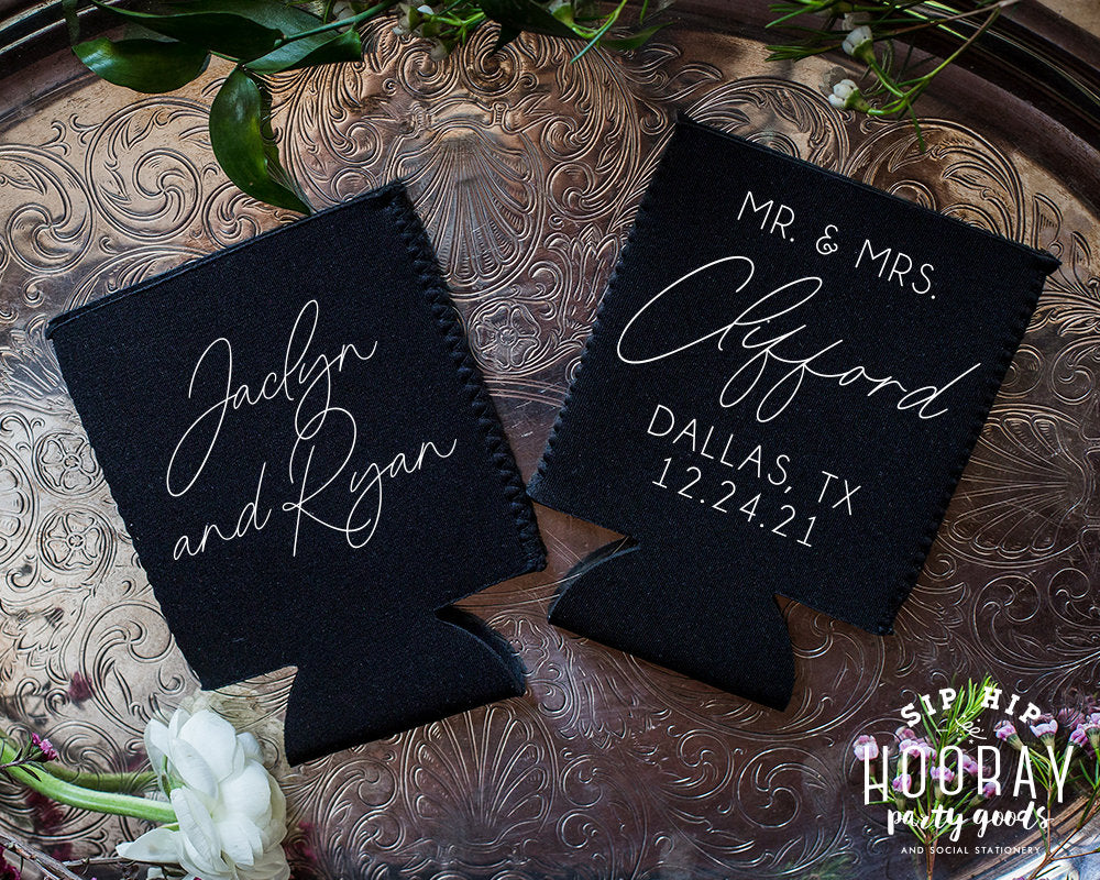 Neoprene Personalized Wedding Can Coolers #1981