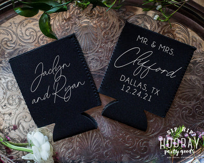 Neoprene Personalized Wedding Can Coolers #1981