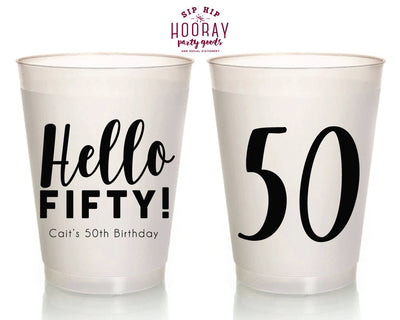 Hello Fifty Birthday Frosted Cups #1982