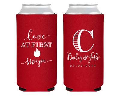 Love at First Swipe Tinder Foam Slim Can Coolers #2010