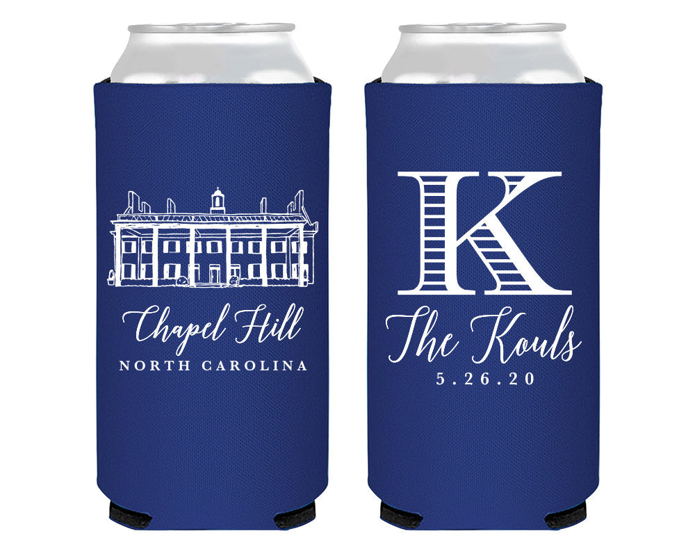 Hand-Drawn Venue Sketch Foam Slim Can Coolers #1910