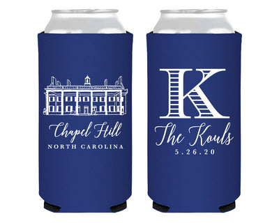Hand-Drawn Venue Sketch Foam Slim Can Coolers #1910