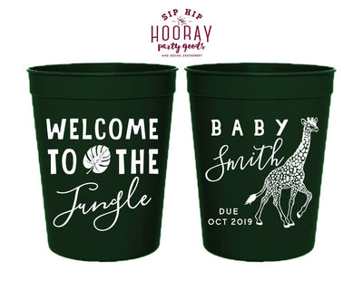 Welcome To The Jungle Baby Shower Stadium Cups #2887