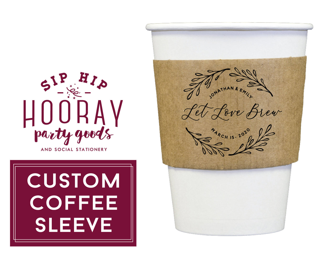 Let Love Brew Coffee Cup Sleeves