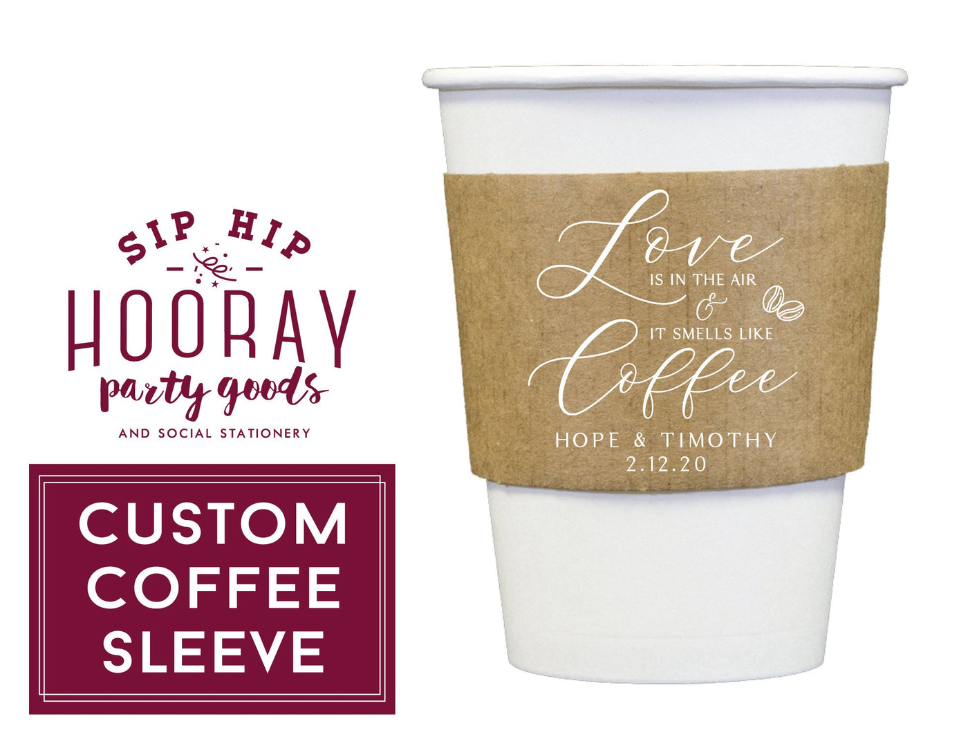 Love is in The Air Coffee Cup Sleeves