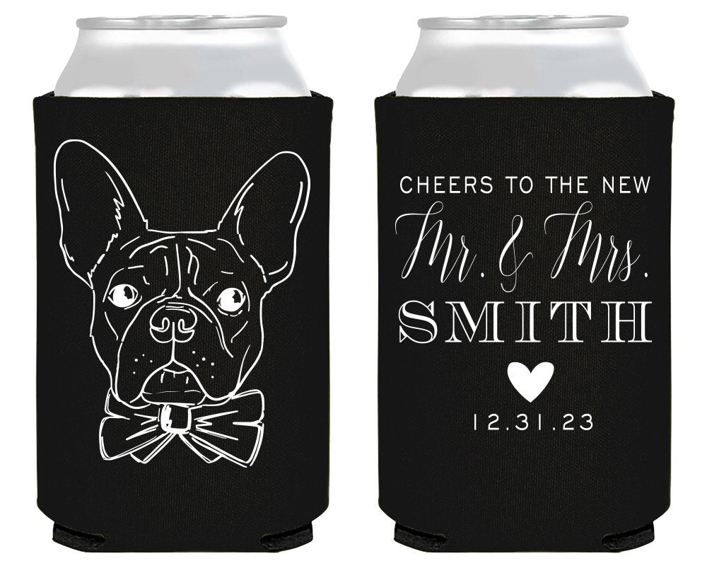 Custom Pet Art Wedding Can Coolers #1995