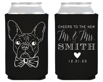 Custom Pet Art Wedding Can Coolers #1995
