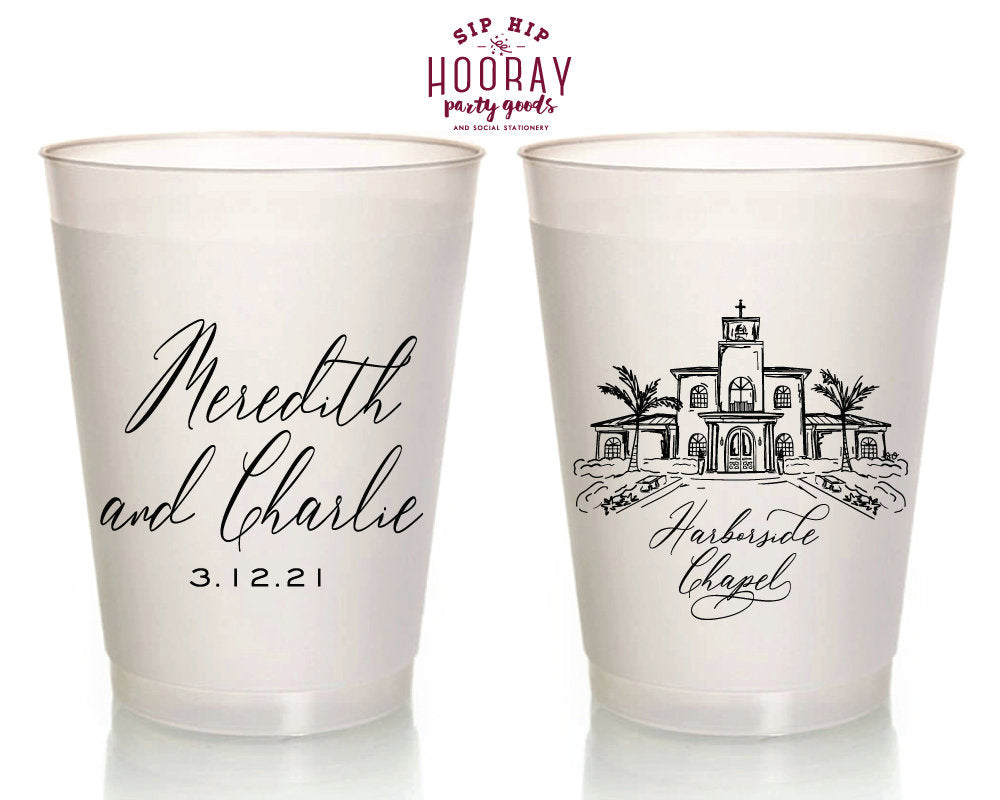 Custom Wedding Venue Frosted Cups #2019