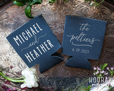 Personalized Wedding Can Coolers #2038