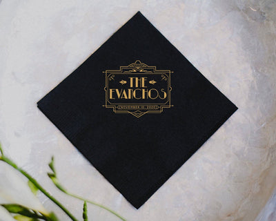 Custom Art Deco Beverage Napkins #2110